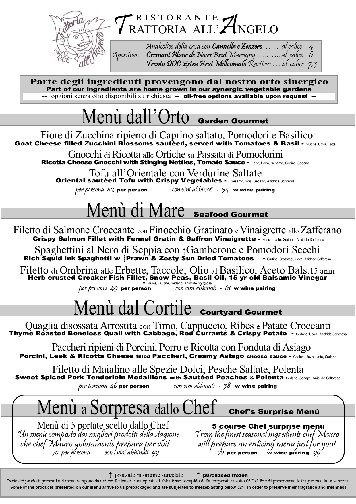 menù degustazione