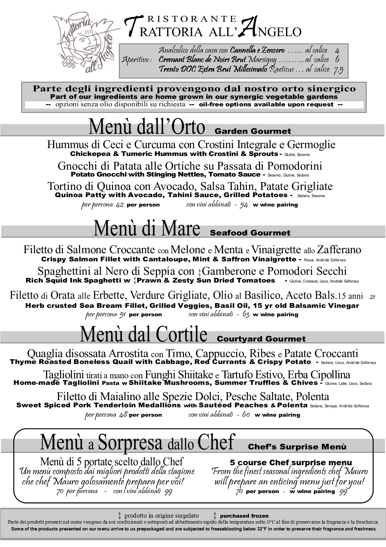 menù degustazione
