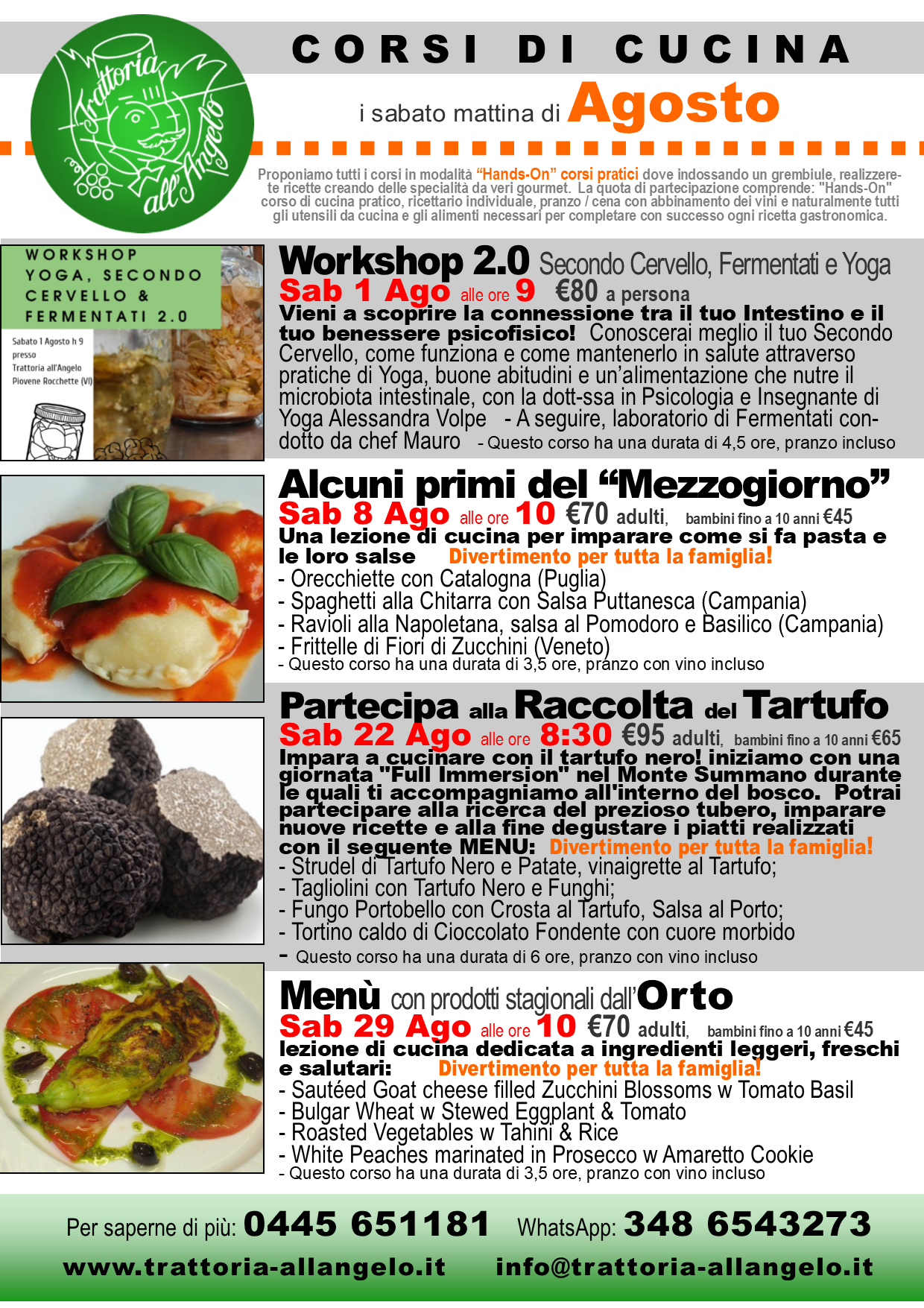 Corsi di Cucina Agosto