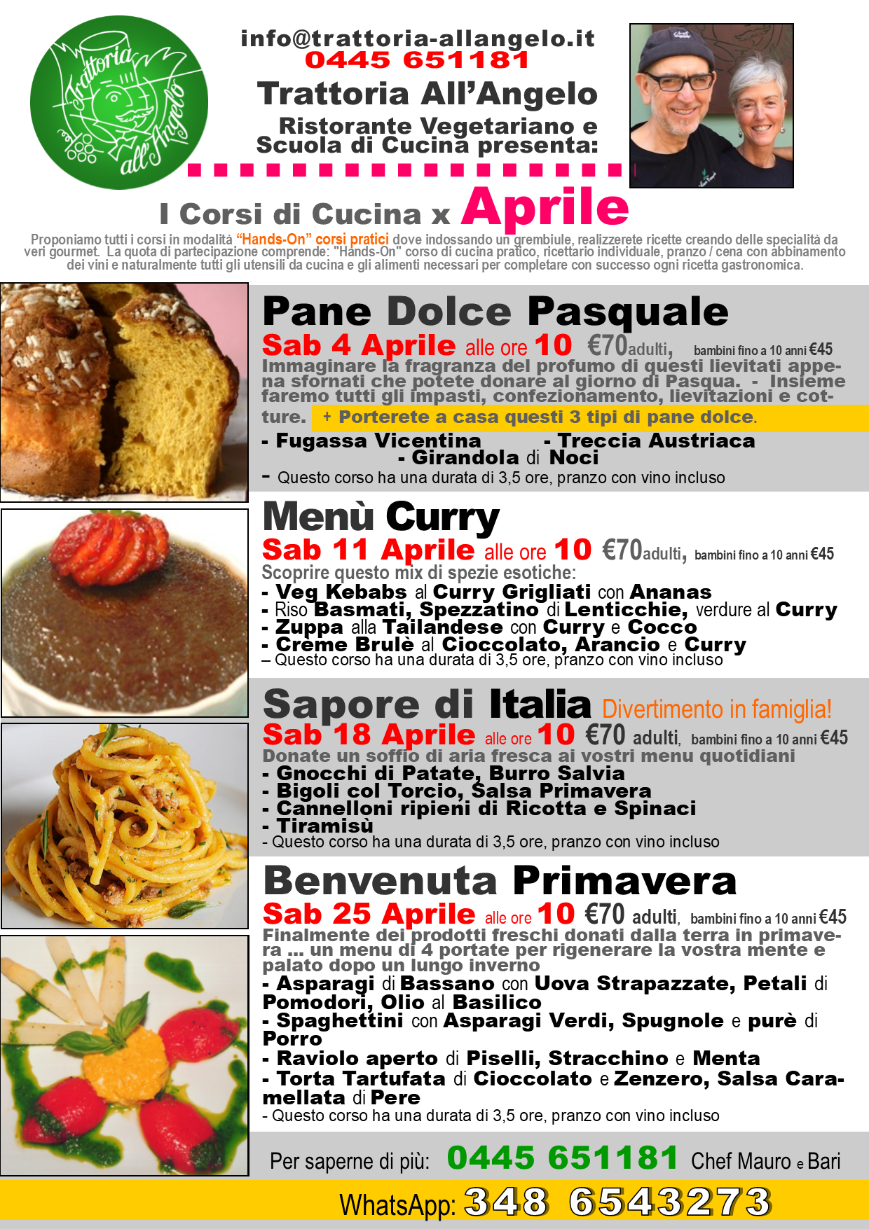 Corsi di Cucina Aprile
