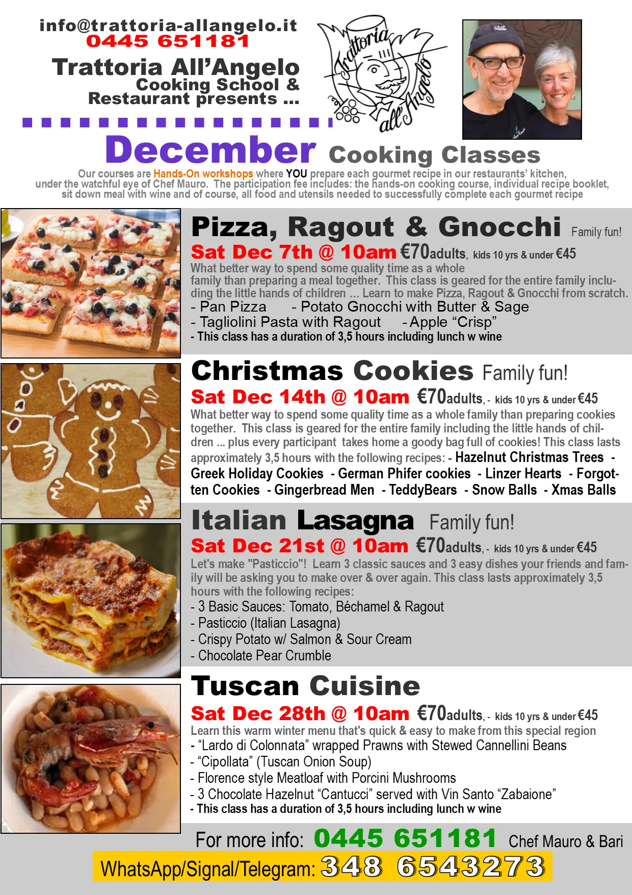 Cooking classes december