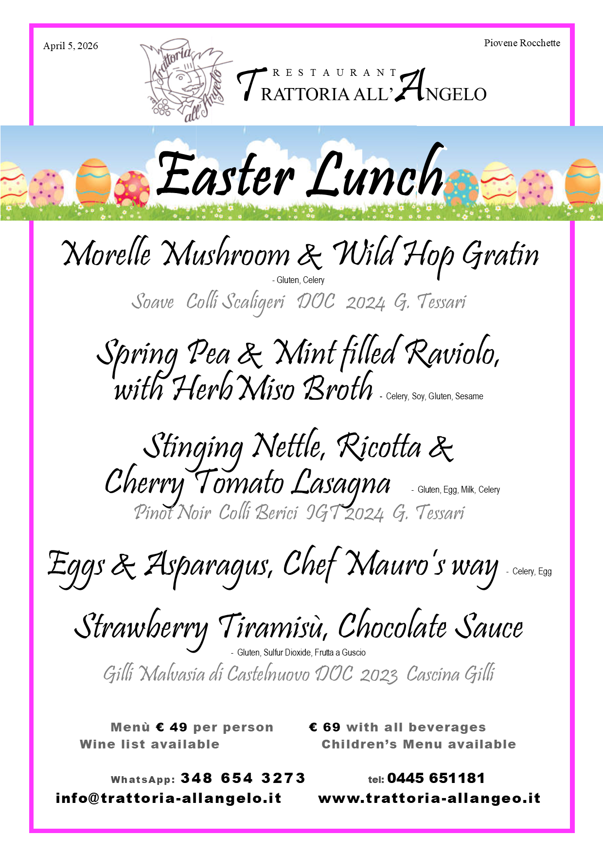 Easter Menu