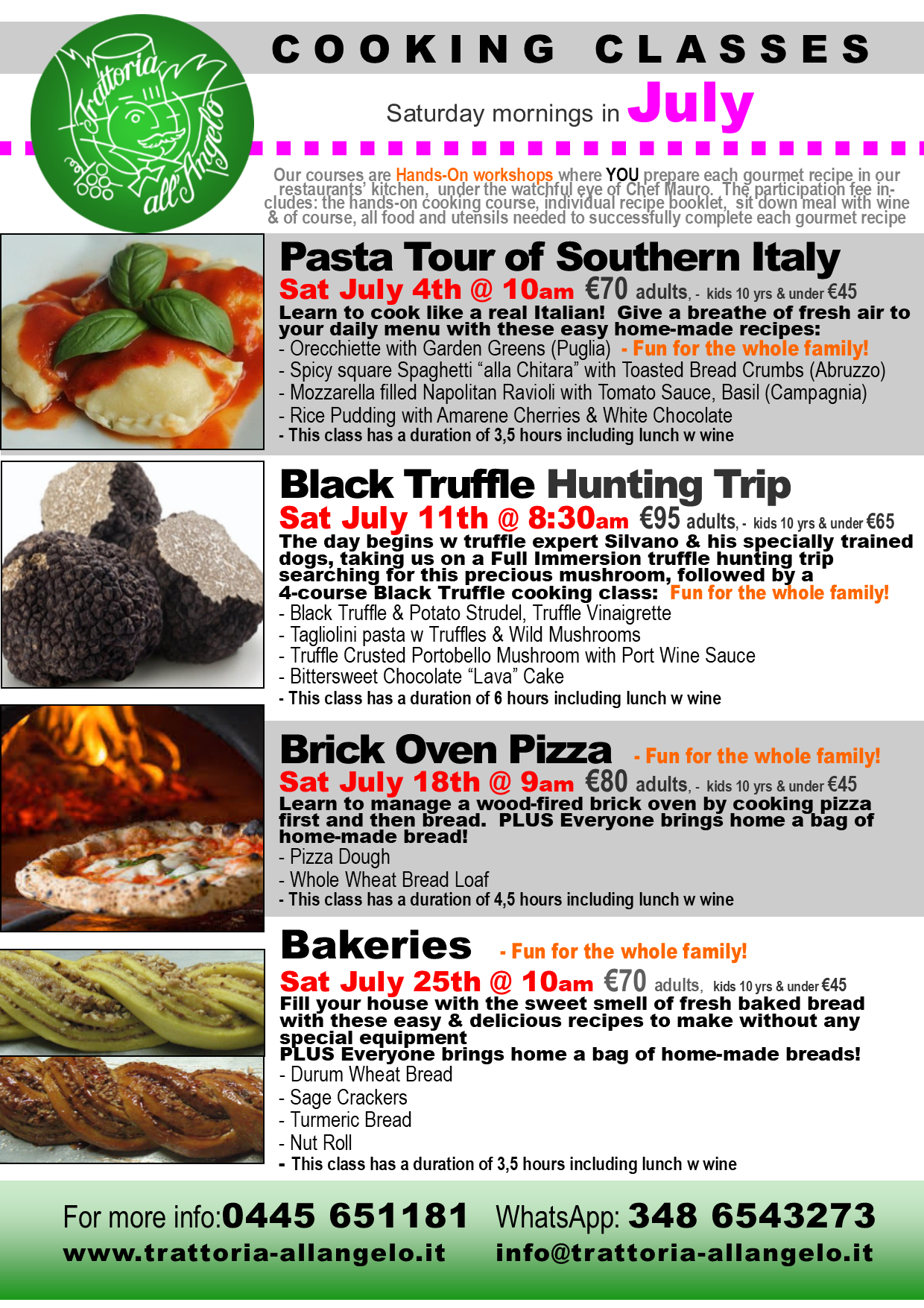 July cooking classes