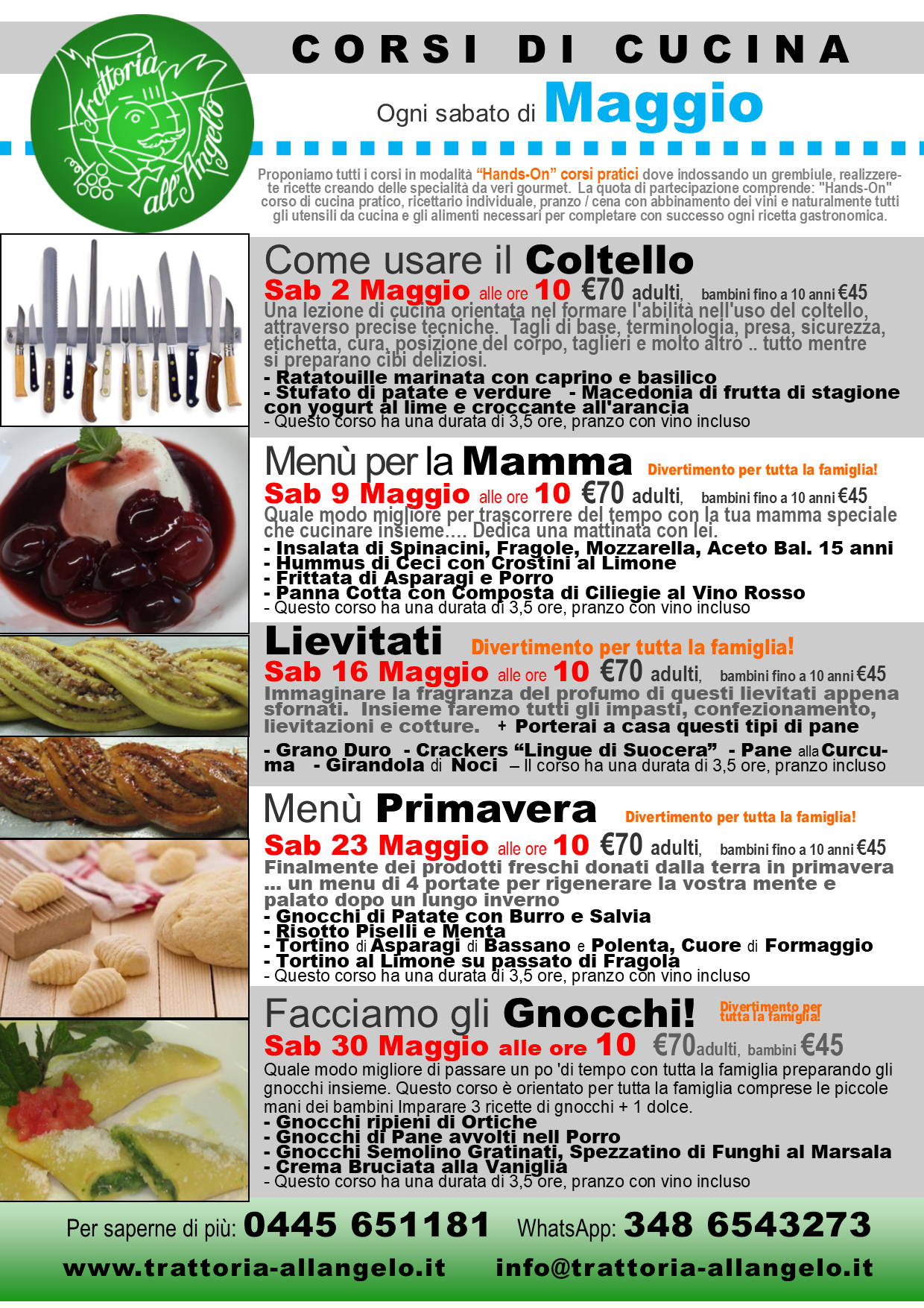 Corsi di cucina Maggio