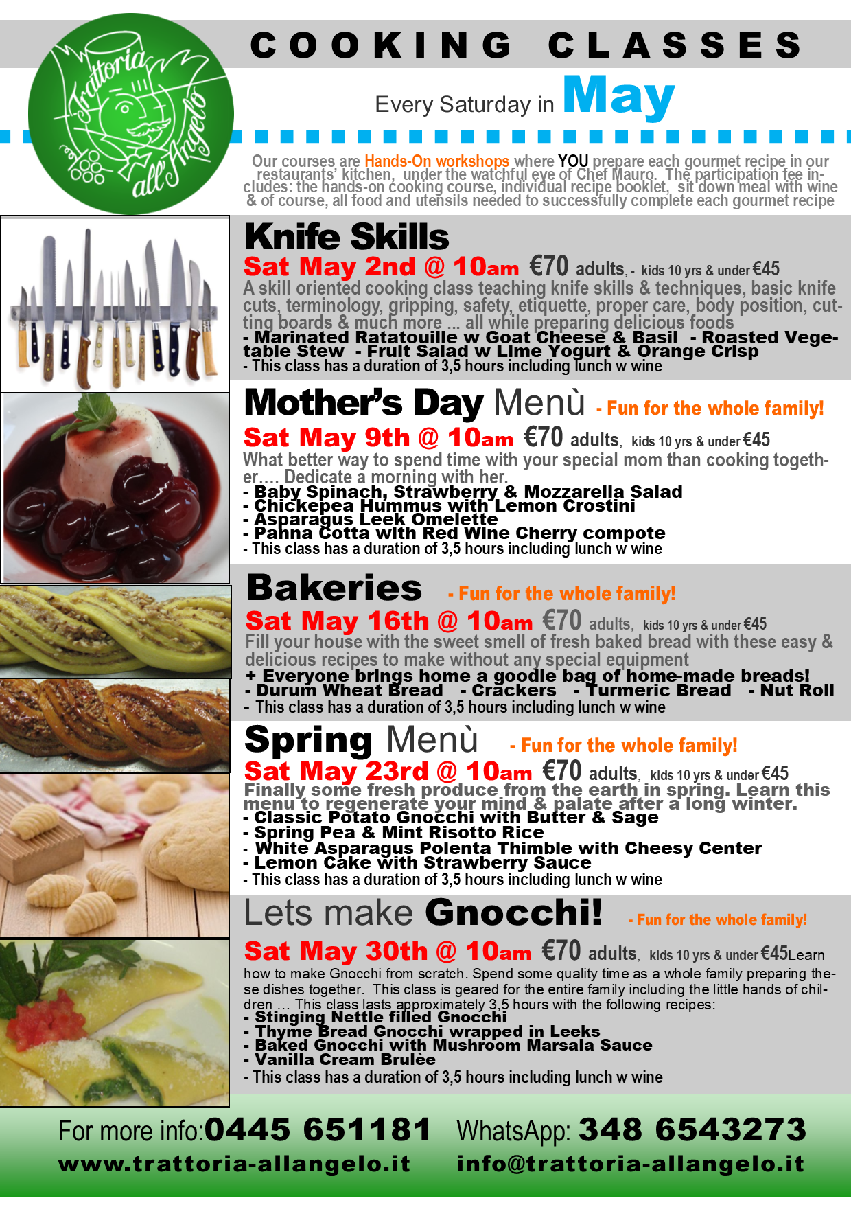 May cooking classes