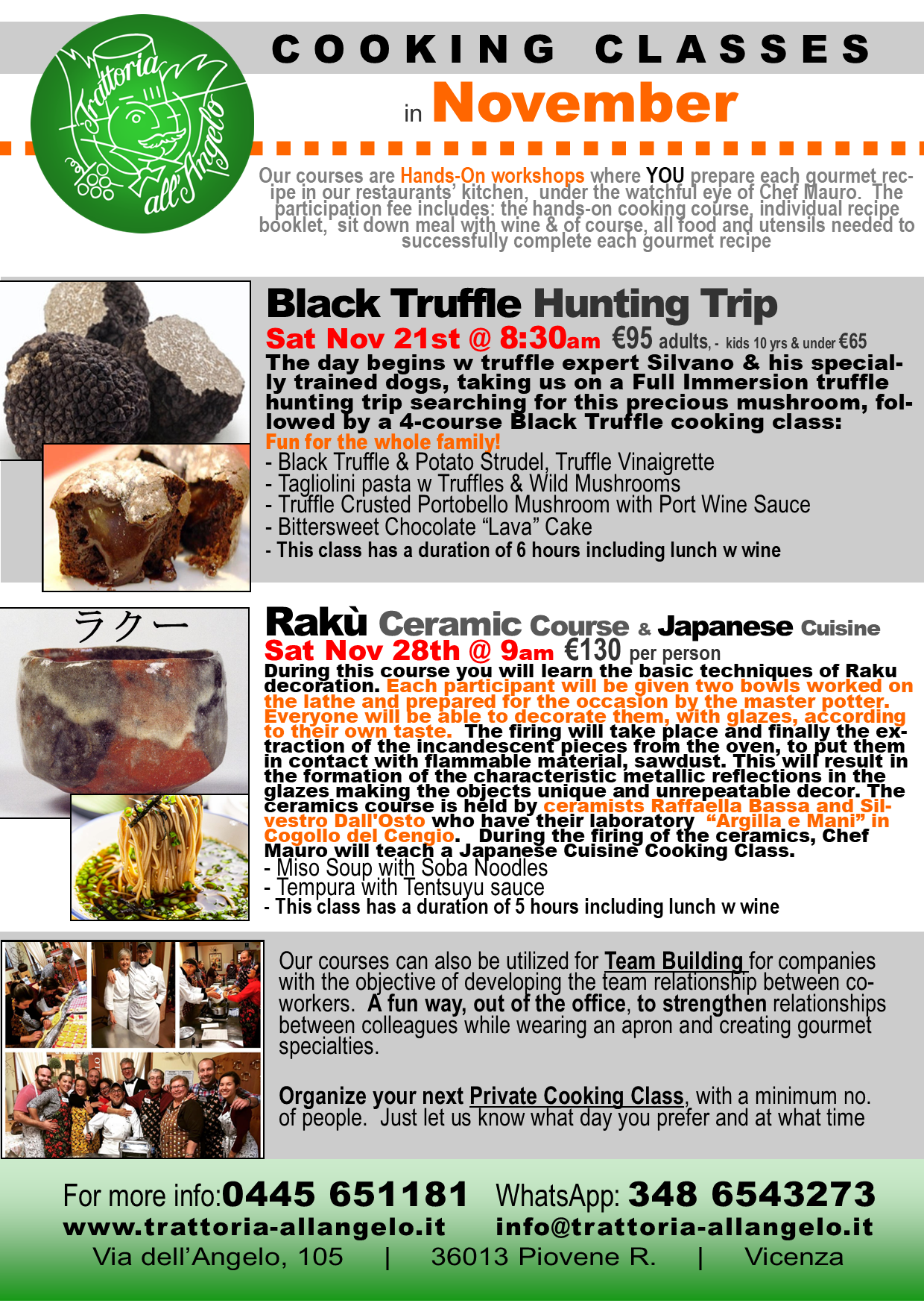 Cooking Classes x November