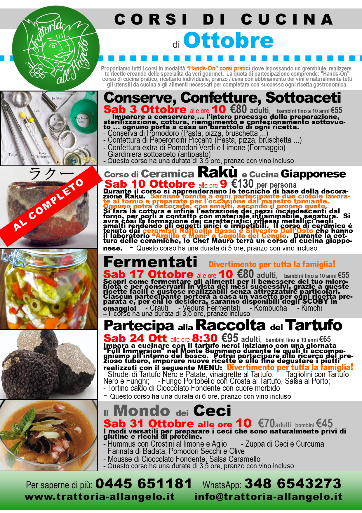 Corsi di Cucina Ottobre
