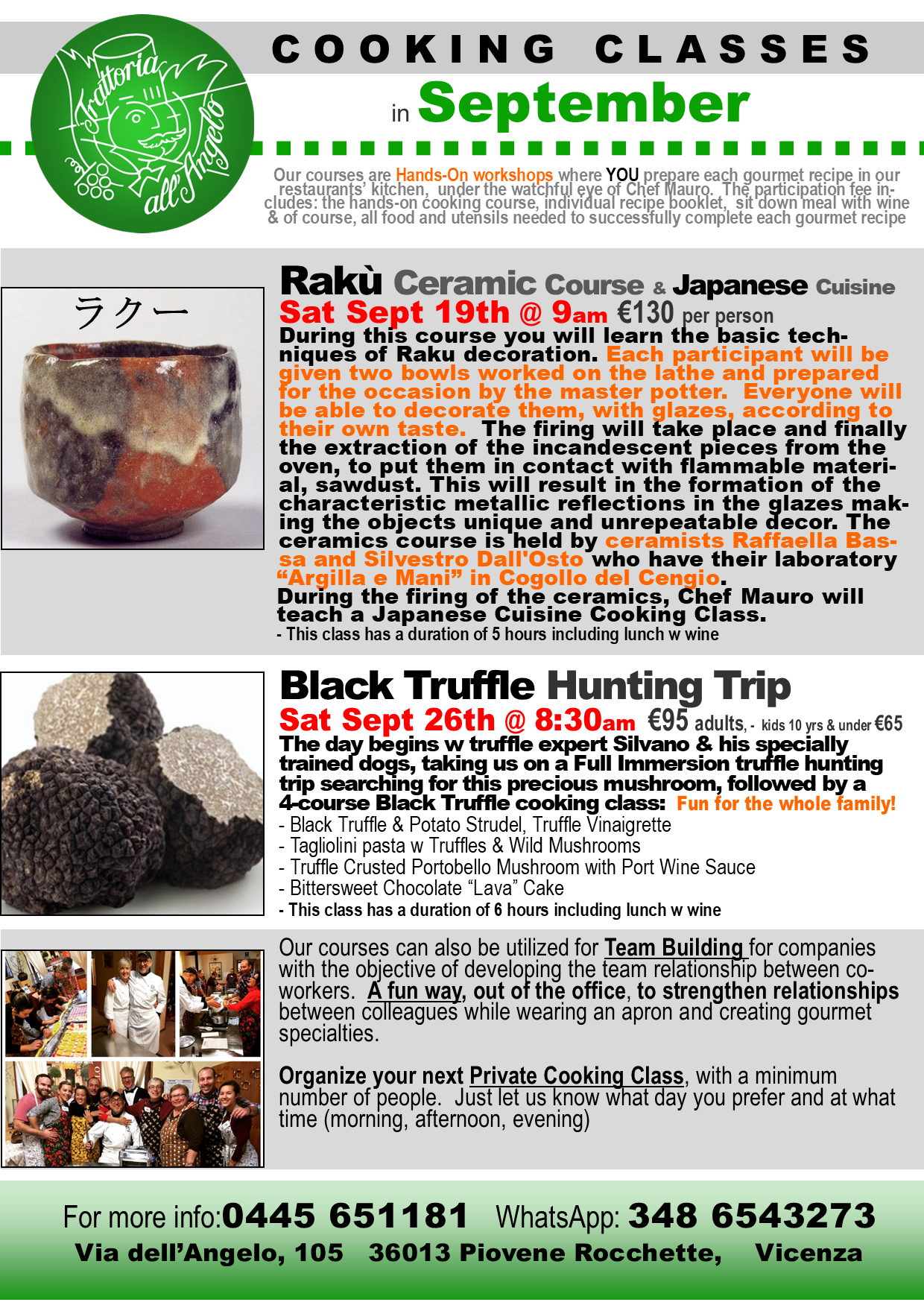 September Cooking Classes