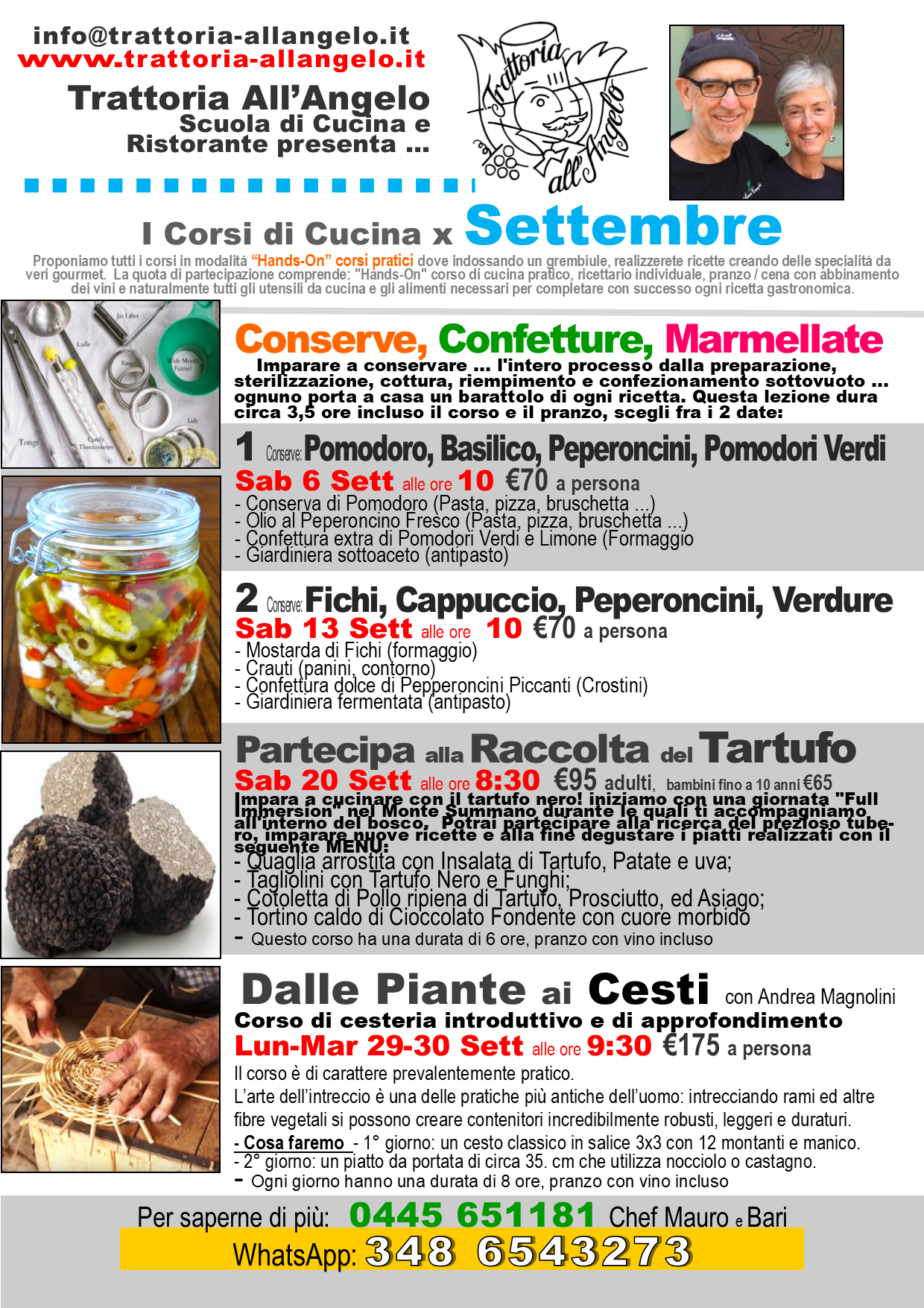Corsi di cucina Marzo 2025