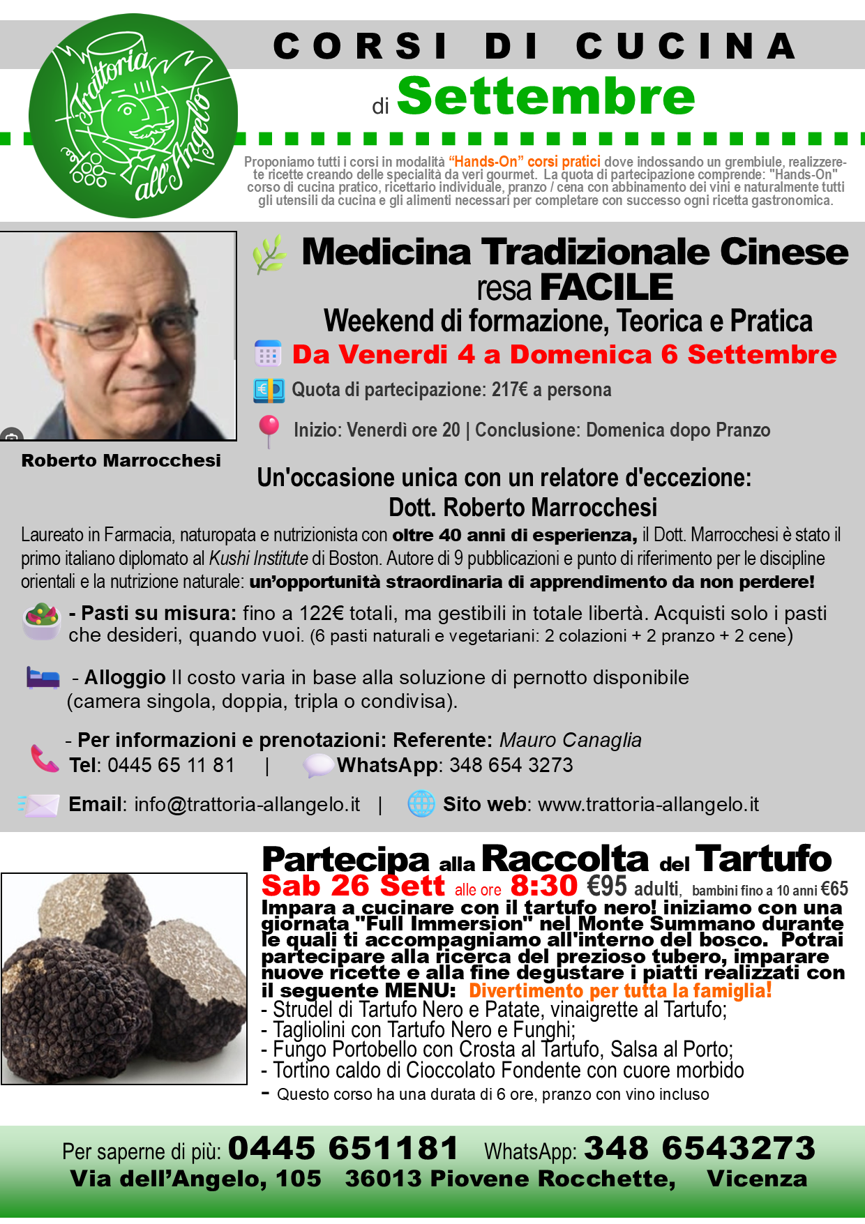 Corsi di cucina Settembre