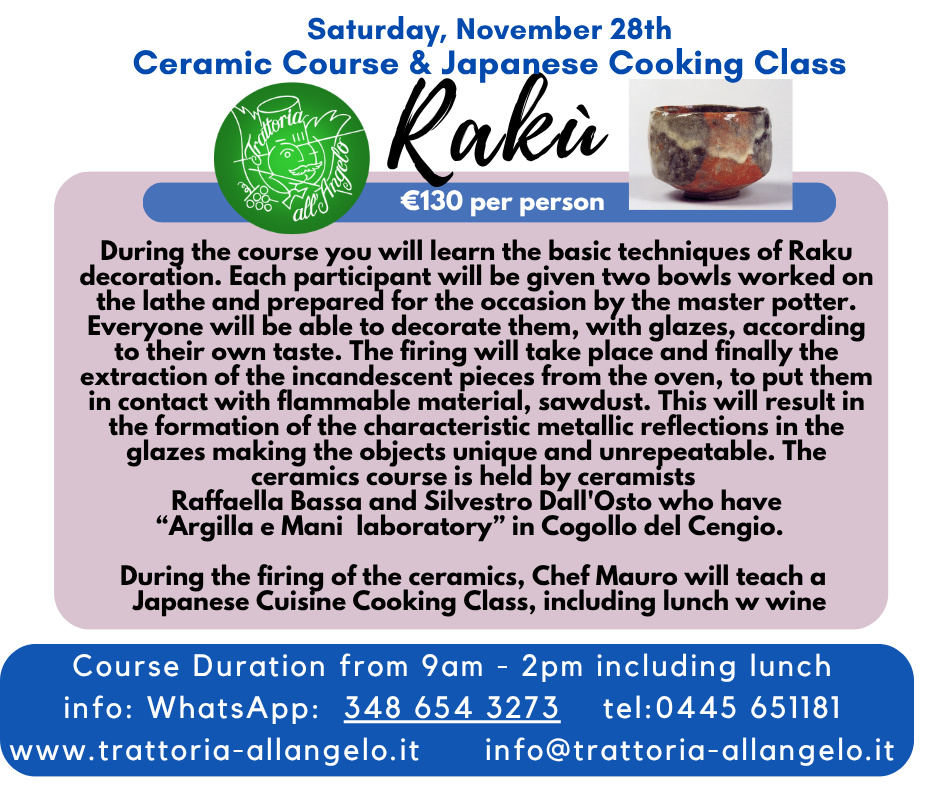 Rakù Ceramic Course + Japanese Cuisine